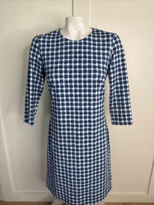 J. McLaughlin XS Catalina Stoff blau weiß Etuikleid 3/4 Ärmel - Bild 1 von 5