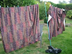 Dunhelm Pencil Pleat Curtains Belmont Burgundy  Length 89Inch X Height 71inch - Picture 1 of 5