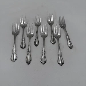 Oneida CHATEAU Forks Oneidacraft Deluxe Stainless Flatware Set 8 - Picture 1 of 7