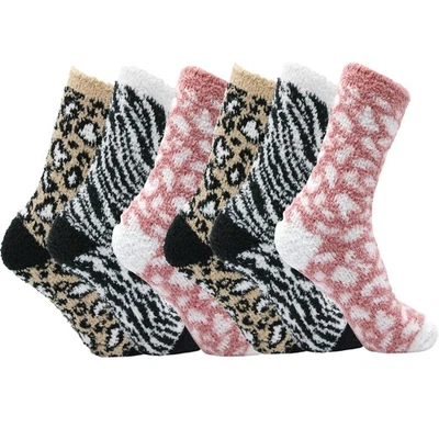 SnuggleToes 6 pares de calcetines de cama acogedores para damas, calcetines gruesos súper suaves mullidos de invierno Foto 1 de 4