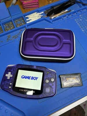 Estuche de Transporte Púrpura Translúcido Gameboy Advance Retroiluminado Pantalla IPS GBA Nintendo V2 Foto 1 de 4