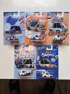 Hot Wheels Silver Series Tooned Gulf Set Supra, Charger, Manga, Silverado & Golf - Picture 1 of 1