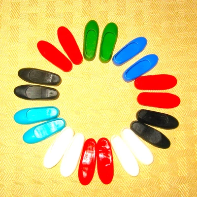 VINTAGE BARBIE FOR SKIPPER CLOTHES BLUE  GREEN WHITE BLACK FLATS JAPAN SHOES LOT - Image 1 of 3