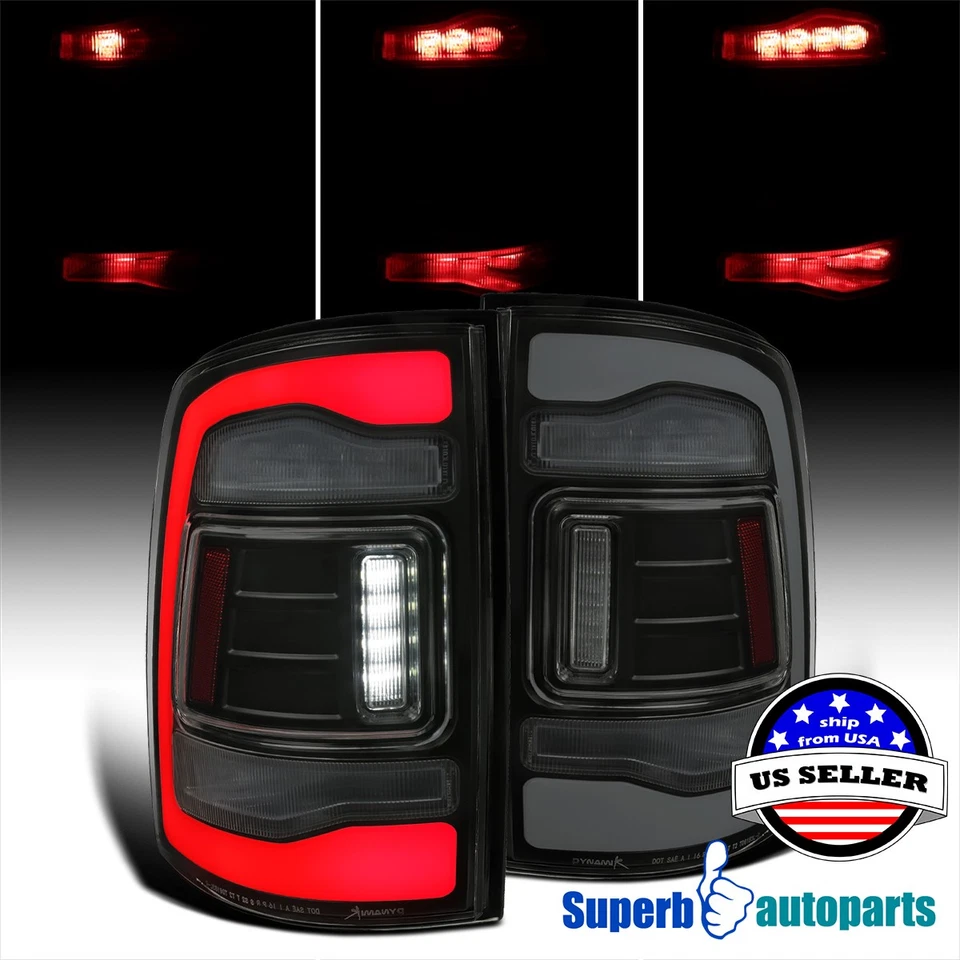 For 2013-2018 Dodge Ram 1500 2500 LED Black Smoke Tail Lights LED Sequential Foto 1 de 4