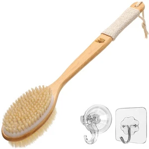 DSL Body Brush Exfoliating Skin Shower, Soft & Stiff Brush Head Natural Bristles - Picture 1 of 7