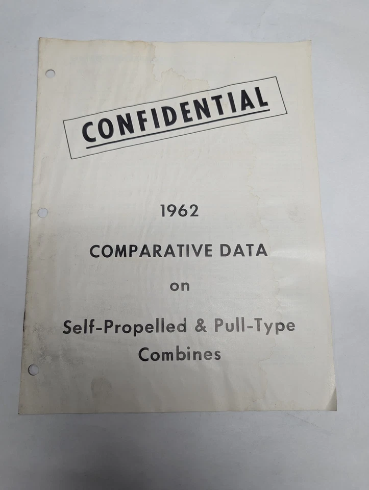 Datos comparativos tipo tracción autopropulsado 1962 combina internacional CR-1399-M1 Foto 1 de 1