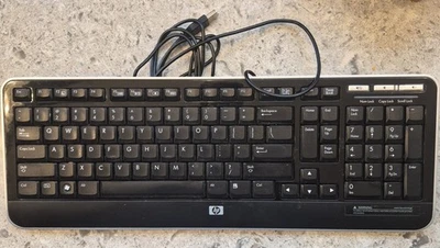 HP KU-0841 P/N 505060-371 USB Keyboard Wired PC Black (BHE) - Image 1 of 4