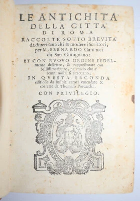 1569 Antichita della Citta di Roma Bernardo GAMUCCI 2nd Ed Illustrated Map - Image 1 of 4
