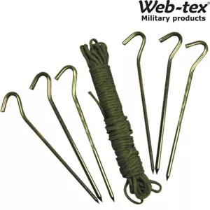 WEB-TEX ULTRALITE SHELTER PEG SET 10M PARACORD BASHA ARMY BIVI - Foto 1 di 2