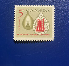 Canada Stamp #381 - Petroleum:Oil Lamp and Refinery (1958) 5¢