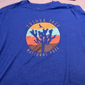 JOSHUA TREE NATIONAL PARK T-Shirt Beautiful Rich Blue Color Extra Large Men U2 - Picture 1 of 4