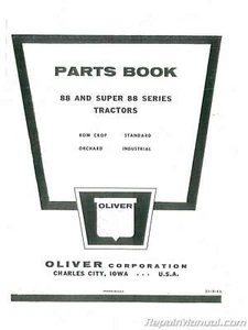 Oliver 88 And Super 88 Parts Manual - Picture 1 of 1