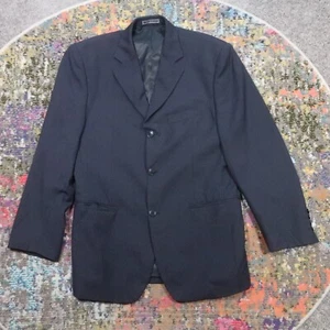 Armani Collezioni Wool Blend Blazer Men’s 40R Black Pinstripe ITALY - Picture 1 of 13