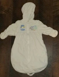 Infant Class Club Baby Ivory Bunting Noah's Ark Animals Hooded Cotton Size 6M - Picture 1 of 5