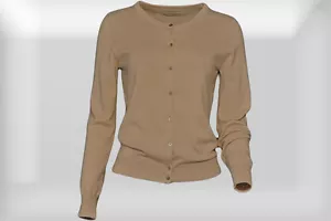 Kaschmir Strickjacke Marke Hemisphere- 100% Kaschmir- Farbe nude- Gr 36- 44 - Bild 1 von 2