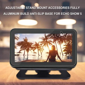 Adjustable Anti-Slip Aluminum Stand Rotatable Base for Amazon Echo Show 5 Black - Picture 1 of 11