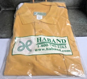 Vintage HABAND CASUAL JOE Med Short Sleeve Yellow Polo Shirt Mens Brd New Sealed - Picture 1 of 5
