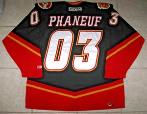 #03 Dion PHANEUF 2003 DRAFT Calgary Flames Off. Lic. Jersey REEBOK, XL para hombre - Imagen 1 de 2