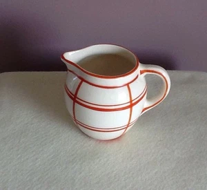 Jarra crema checoslovaca de colección Art Deco marfil con rayas naranjas (1930-1950) - Imagen 1 de 6