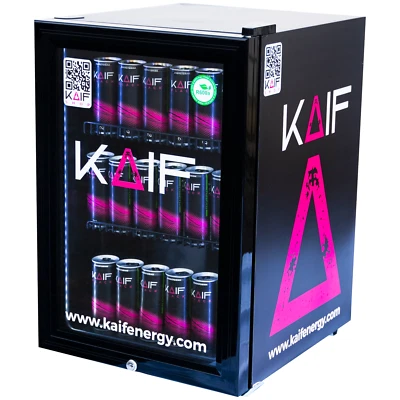 GASTRO COOL KAIF Mini Kühlschrank Glastür LED-Beleuchtung, Getränkekühlschrank,