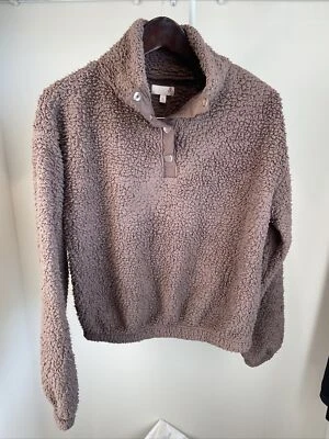 Mujer Polar Sherpa Jersey Malva Ciruela Color Talla Mediana Foto 1 de 3