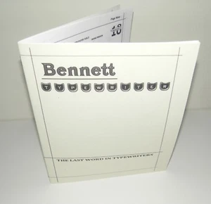 Bennett Portable Typewriter Operator Manual Reproduction - Picture 1 of 11