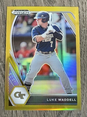 Luke Waddell panini prizm draft picks collegiate baseball gold 10/10 - Image 1 of 4