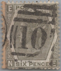 ZAYIX Great Britain 60 used Plate 12 6p gray Victoria CV $250 103022S24