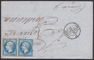 Antigua Cubierta Clásica, OFCV0174 Francia Sc26 Napoleón, Matasellos Estrella, Mar. 11. 1863. - Imagen 1 de 2