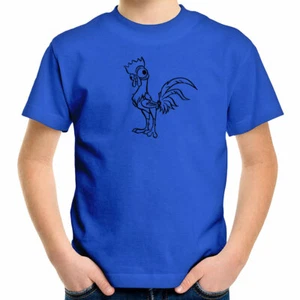 Cute Chicken Cock Rooster Graphic Gift Toddler Kids Boy Youth Tee T-Shirt Funny - Picture 1 of 24