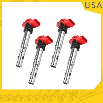 4x Fit For 2012-2018 Audi A7 Quattro 2007-2015 2017-2019 Audi Q7 Ignition Coils - Image 1 of 4