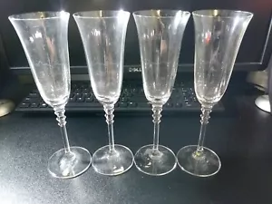 Set of 4 Vintage Faceted Crystal Champagne Glasses - Picture 1 of 2