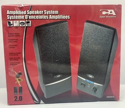 CYBER ACOUSTICS AMPLIIFIED SPEAKER SYSTEM BRAND NEW IN BOX AMERICAN SELLER - Image 1 of 4