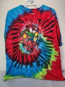 XL Marvel Super Heroes Tie-Dye Shirt. Hulk, Iron Man, Spider-Man, Wolverine - Picture 1 of 3