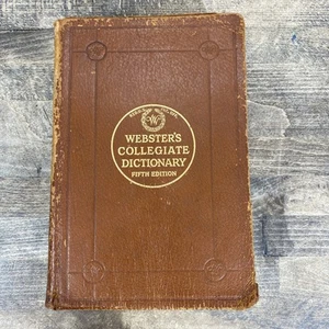 Webster's Collegiate Dictionary Fifth Edition 1945 Thin Paper Leather Bound - Imagen 1 de 13