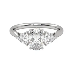 IGI-zertifizierter im Labor gezüchteter Diamant 2,80 kt Ovalschliff Verlobungsring 14 K Weißgold - Bild 1 von 8