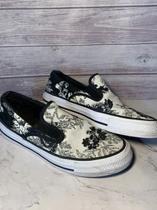 Converse All Star Slip On Sneaker Size 8 Women's Black White Pattern - Picture 1 of 7