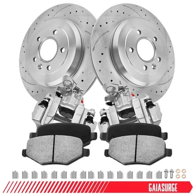 Rear Disc Brake Rotor & Pads + Brake Caliper for Ford Edge 2011-2014 Lincoln MKX Foto 1 de 4