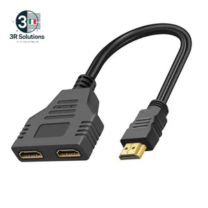 Splitter HDMI Y 1 Ingresso 2 Uscite 1080P Cavo Doppio Porta TV PS3 Monitor - Picture 1 of 13