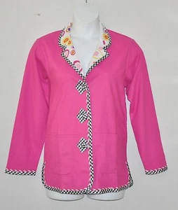 Koos Of Course Reversible Solid/Printed Jacket Size 2X Fuchsia - Picture 1 of 4