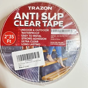 Nastro antiscivolo resistente per scale 2 pollici x 35 piedi bianco - Foto 1 di 4