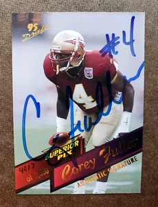 Tarjeta de radiocontrol de fútbol americano NFL 1995 SUPERIOR FIX COREY FULLER novato automática edición limitada/5000 72 - Imagen 1 de 11