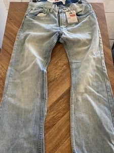Pantalones de mezclilla azul claro Levis para hombre 527 corte corte corte costa lavado ácido talla 10 nuevos con etiquetas (caja 13) - Imagen 1 de 2