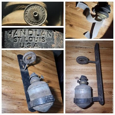 Antique Handlan St. Louis Wall Mount Caboose Railroad Lantern Lamp Plume Atwood - Image 1 of 4