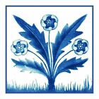 Wm Morris Blue Buttercup Flower Counted Cross Stitch Chart Pattern