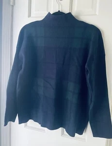 Tahiti Damenpullover Medium Mock Rollkragenpullover Tartan kariert blau grün - Bild 1 von 4