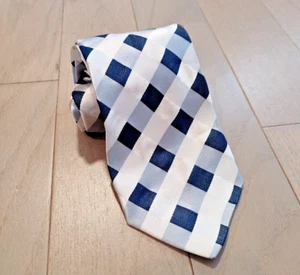 Cacharel Tie 100% Silk Checked Black White Made In Italy Luxury Cravatte Vintage - Picture 1 of 6