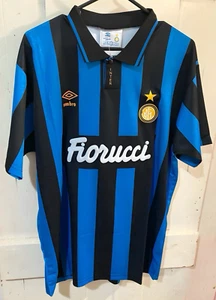 Inter Milan 93 94 Shirt Retro Jersey Internazionale Umbro Fiorucci Bergkamp 90s - Picture 1 of 12