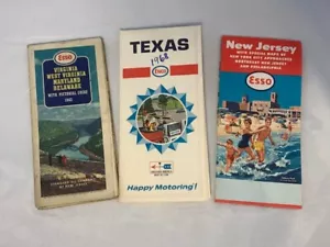 Mapas antiguos vintage ESSO ENCO Nueva Jersey Texas Virginia Occidental Maryland - Imagen 1 de 10