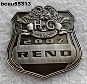 ⭐2007 HARLEY OWNERS GROUP HOG RALLY RENO NEVADA PIN STOP VEST PIN - Picture 1 of 1